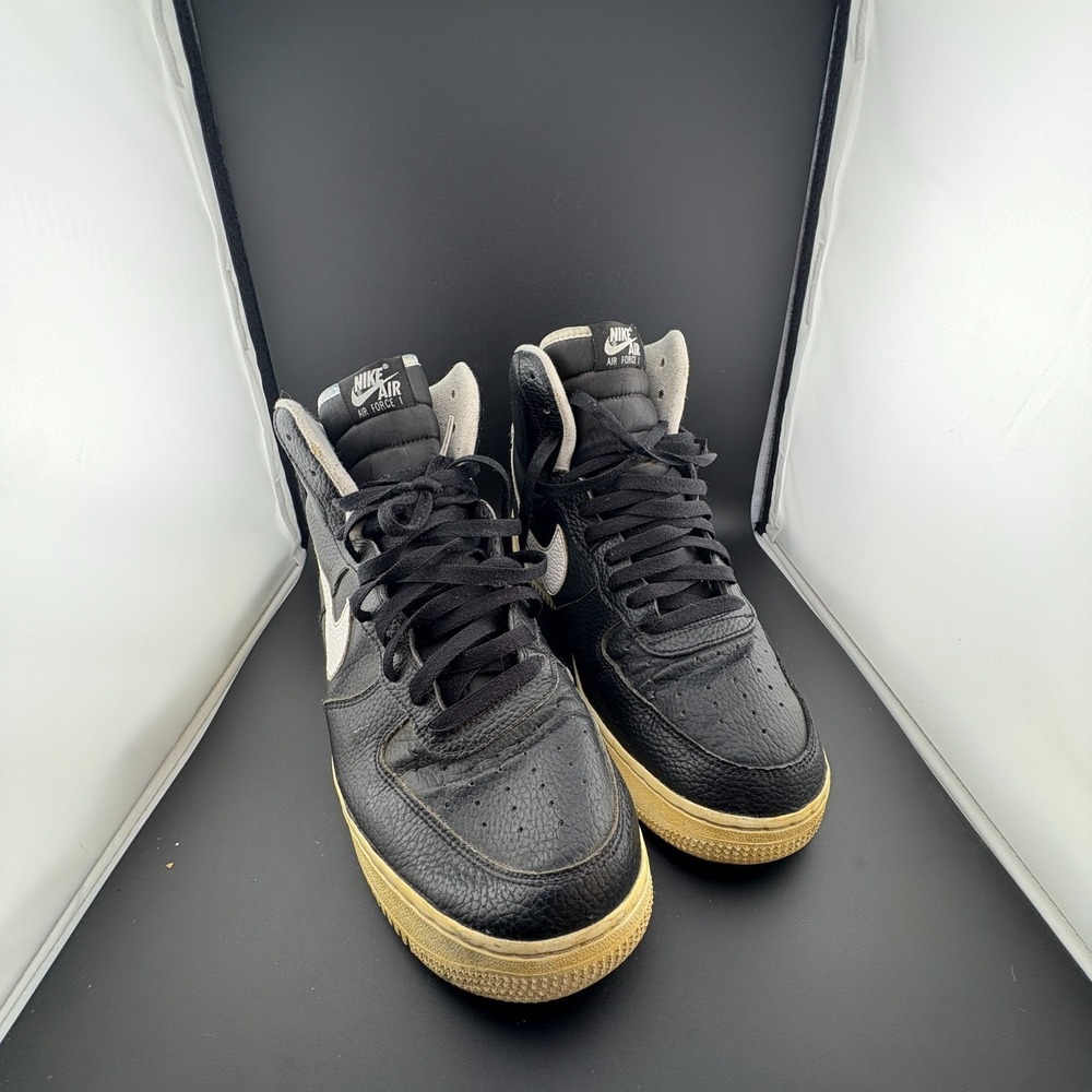 Nike Air Force 1 High Mens 11 Basketball Shoes Black White Leather Athletic